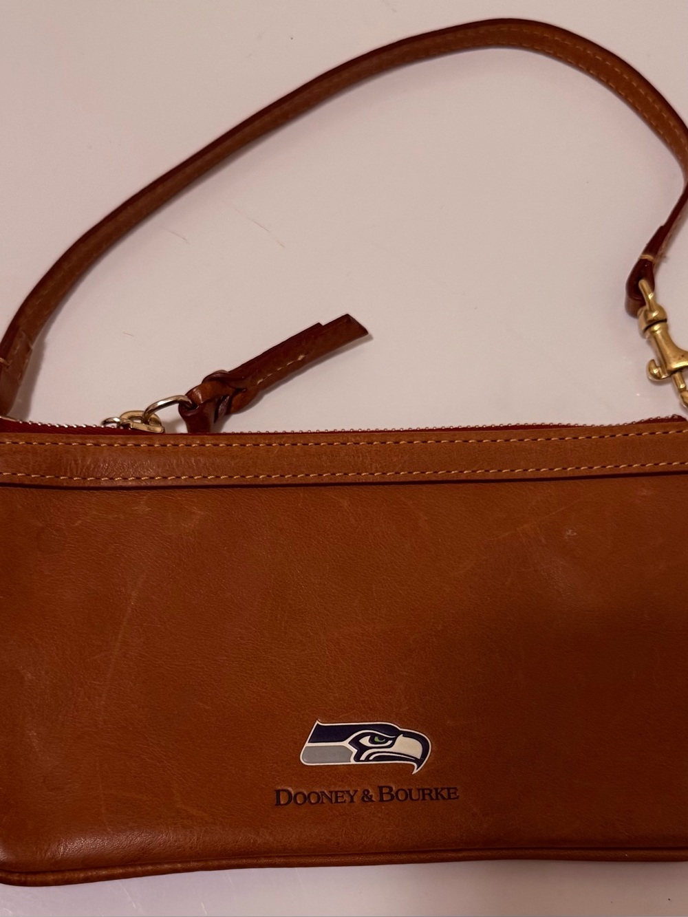 Dooney & Bourke Brown Leather Wristlet - Women's Bag Seahawks 100% leather